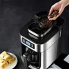 Cafetières 2 en 1 cafetière goutte à goutte Compatible grains de café moulu automatique en acier inoxydable cafetière Machine affichage numérique garder au chaud L231219