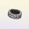 712 New Gold Silver Color Plated Micro Paved 2 Row Chain Zircon Hip Hop Finger Rings for Men Women7796673