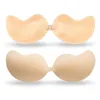 Women Silicone Sticky Self Adhesive Bra, Backless Strapless Bra Push up Lifting Invisible Bra Mango Shape Breast Pad for Wedding Dress