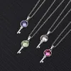 High Quality S Sterling Sier Crystal Key Pendant Necklace for Women Jewelry