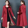 Women's Trench Coats 2023 Women Autumn And Winter Mom Elegant Top Western Style Age-Reducing Fashion Casual Slimming Mid-Length Coat