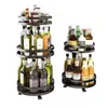 Kitchen Storage 360-Rotation Rack Carbon Steel Tray Box Oil Salt Soy Sauce And Vinegar Condiment Accessories