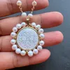 Jewelry Boxes promotion 31mm Natural Freshwater Pearl San Benito Cross Mother Necklace for women Gift 231219