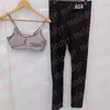 Sexy yoga sutiã calças definir verão esporte outfit designer acolchoado fitness tank tops carta impressão elástica apertada leggings mulheres jogging sportswear