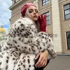 Damen Pelz Kunstpelz Exklusiv Winter 2023 Langer Gürtel Leopard Faux Fuchspelzmantel Frauen Mäntel Damen Stilvolle Street Fashion Flauschige Fuchspelzjacke J231219