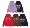 Aranha Hoodie Designer Hoodies Sp5der Rosa Gráfico Diamante Conjunto Engrossado Terry Pano Athleisure Hot Stamping Espuma Impressão Oversize Berço 8LOO