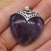 Pendant Necklaces Natural Stone Crystal Quartz Amethysts Green Aventurine Pendants For Jewelry Making Earring Charms Gift Size 32x35mm
