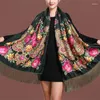 Szaliki 2023 Szal haftowa kobieta projektantka kobiety Zimowe szalik paszmina kwiat bufandas faulard ciepłe hidżabowe okłady podróży stole podróży