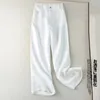 Pantalon femme mode décontracté plage Baggy coton lin pantalon été élégant OL droit blanc/Beige/noir jambe large femmes