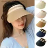 Visières Été femme chapeaux de soleil femme visière extérieure Cs fait à la main Str C décontracté ombre chapeau casquette pêche vacances plage CsL231219