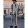 Women's Two Piece Pants Spring Black White Striped Women Suit Celebrity Summer Wear Evening Party Wedding Formal 2 Pieces