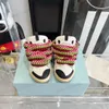 Ontwerper jaren '90 buitengewone schoenen sneakerembossed Leather Curb voor sneakers voor mannen en vrouwen Napa kalfsleer rubber curb Sneaker Maat 35-45