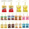 Dangle Lustre Brinco Para Mulheres Gota De Resina Feito Feito À Mão Bonito Meninas Presente Eardrop Engraçado Batatas Fritas Queijo Chips Comida SnacksL231219