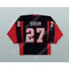 Custom Steve Shrum 27 Odessa Jackalopes Black Hockey Jersey New Top Stitched S-M-L-XL-XXL-3XL-4XL-5XL-6XL