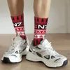 Men's Socks Funny Transparent Mass Effect Christmas Design Sports N7 Polyester Long For Unisex Non-slip