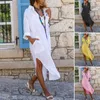 Casual klänningar Stylish Lady Summer Dress Solid Color Keep Fashionable Mid-Calf Length Spring