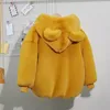 Jackets Cute Bear Plush Baby Boys Jacket Autumn Winter Warm Faux Fur Coat For Girls Hooded Snowsuit Children Ouertwear Clothing 0 6Y 231218