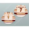 Anpassad Gorodetsky 7 ASU White Hockey Jersey New Top Stitched S-M-L-XL-XXL-3XL-4XL-5XL-6XL