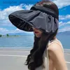Visir Summer Shell Sunshade Hat UV Protection Dual Use Hair Hoop Sun Hat For Women Outdoor Beach Soft Foldble Wide BreM Bucket CSL231219