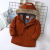 Куртки IYEAL Пальто для мальчиков Осень-зима Модная меховая детская куртка с капюшоном плюс бархатная теплая хлопковая верхняя одежда для детей Куртка для детей 5–14 лет 231218
