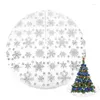 Decorazioni natalizie Albero da 60 cm Gonna in peluche bianca antiscivolo Decorazione con fiocco di neve con paillettes argento per forniture per feste