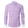 Men's Casual Shirts Men Bu Chemise French Cufflinks Suit Collar Korean Version Slim Fitting Shirt Long Sleeve Tuxedo Party We