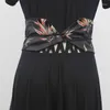 Riemen vrouwen Runway Fashion Borduren Satijn Cumberbanden Vrouwelijke Jurk Korsetten Tailleband Decoratie Brede Riem R779