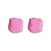 bottegaly venettaly Cotton Candy Powder White Drop Glazed Earrings Irregular Concave Raised Earrings S925 Silver Needle