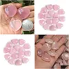 Artes e artesanato cura cristal natural rosa quartzo amor coração pedra chakra reiki entrega gota casa jardim dhi0l