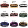 8mm Natural Stone Bracelet Sets 3pcs/set Rose Pink Amethysts Hematite Bracelets for Women Men Jewelry