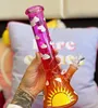 Nuevo Arrvial Negro Rosa Púrpura Colorido Arco Iris Vidrio recto Bong de agua 18 mm Downtem 14 mm Tazón Bubbler Dab Rig