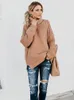 Kvinnors tröjor Kvinnor Pullover Tjock Autumn Winter Clothes Warm Sticked Overized Turtleneck tröja för Green Tops Woman Jumper 231219