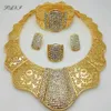 Kolczyki Naszyjnik Fani Nigeryjska Wesder Woman Akcesoria Zestaw biżuterii Cała moda afrykańskie koraliki Dubaj Gold Color256G