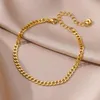 Braccialetti con ciondoli Cavigliere per le donne Cavigliera a catena color oro in acciaio inossidabile Accessori da spiaggia estivi femminili Gamba del piede Gioielli di moda 231219