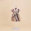 Luxury baby dress White lapel girl dresses kids designer clothes Size 90-130 Long sleeved child skirt toddler frock Dec05