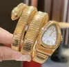 U1 TOP AAA Classic Designer Watch All Diamond Women Watches Snake Rose Gold Bransoletka Top Designer Designer Prezent dla Lady