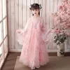 Sukienki dziewczyny nowe dziewczyny Hanfu wiosna i jesienna sukienka dla dzieci 3-12 lat dziewczyna Cherry Blossom Princess Sukienka Chińska