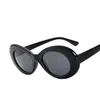 Винтажные овальные круглые солнцезащитные очки, женские брендовые дизайнерские очки, женские и мужские, черные, белые, зеркальные, очки Курта Кобейна2788