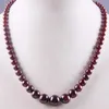 Natural Garnet Graduated Round Beads Necklace 17 Inch Jewelry For Gift F190 Chains272Z