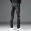 Mens Jeans 2024 Primavera Outono Homens Juventude Retro Simplicidade Skinny Lápis Calças Stretch Straight Algodão Confortável Denim Calças 231218