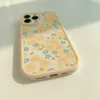 Gele Bloemen Matte Cases Voor iPhone 15 14 11 13 12 11 Pro Max Back Cover 15promax 14pro Zachte Mobiele telefoon Case Bumper 100pcs