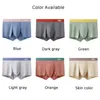 Cuecas masculinas sexy de seda gelo sem costura boxer briefs confortáveis shorts hombre u convexo calcinha elástica masculina boxershorts