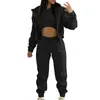 Tracksuits Loose Jogging Set Running Set Two-Piece Sports Set Women's Casual Long Sleeved dragkedja Hoodie+High Maisted Sports Pants Track and Field Clothing 231219