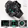 Zegarek Yikaze Black Digital Watch for Men Sports Watches Waterproof Outdoor Chronograph Chronogle Clock G Stock Sock Student Wristwatch 231219