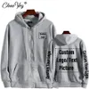 Sweats à capuche pour hommes Sweatshirts Votre propre design Image de marque Personnalisé Personnalisé Hommes Femmes Texte DIY Zip Sweatshirt Casual Hoody Vêtements Mode 231218