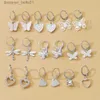 Dangle Chandelier EN 2022 Tendance Couleur Argent Animal Papillon Boucles D'oreilles Ensemble pour Femmes Filles Géométrique Coeur Métal Acrylique Boucles D'oreilles BijouxL231219