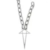 Pendant Necklaces 2024 Silver Color Chain Pentacle Punk Collar Chokers For Men Women Jewelry Aesthetic Thick