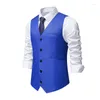 Gilet da uomo Plus Gilet da uomo Quattro stagioni Elegante Casual Nero Bianco Rosso Scollo a V Abito da lavoro Abito da sposa Gilet da damigella d'onore