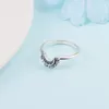 Bagues de cluster 2023 Céleste Bleu Sparkling Moon Ring Summer Sea Silver 925 Bijoux pour femme dans le maquillage en gros