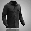 Erkekler Sıradan Gömlek Erkek Sonbahar Uzun Kollu Taktik Hızlı Kuru Kargo Bluz Gömlek 2 Göğüs Cep Dış Mekan Askeri Takım Çalışma Üstleri